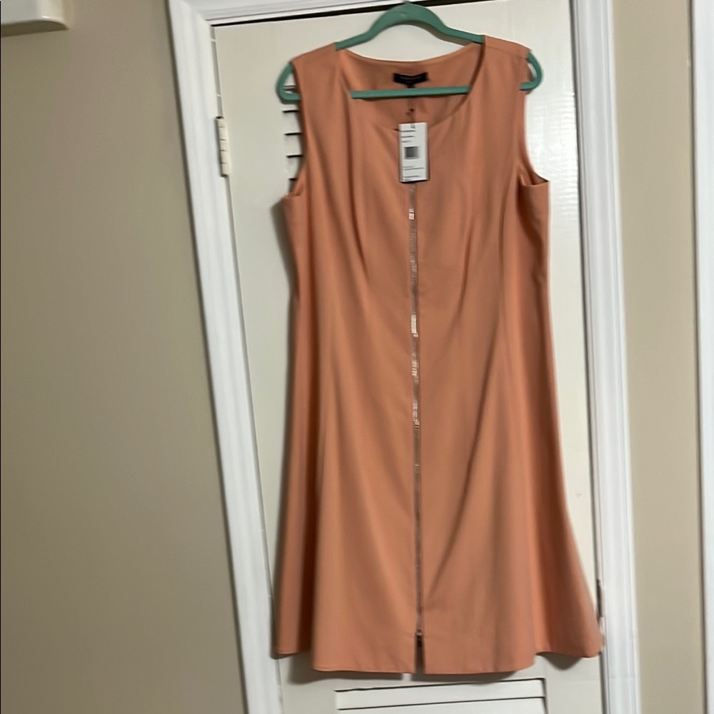 Elegant Peach Sleeveless Dress